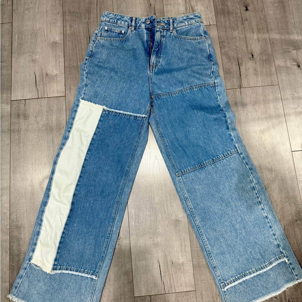 Twik Blue Jeans with White Patchwork